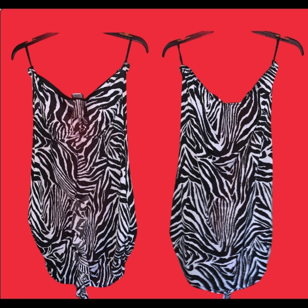 Black and white zebra print mini dress